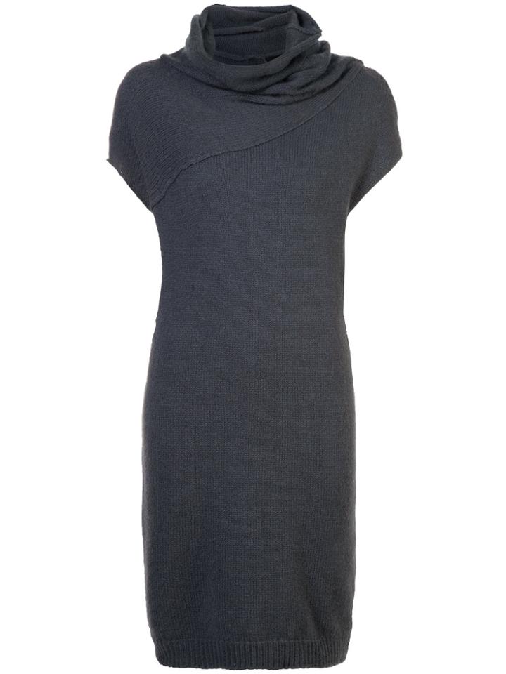 Forme D'expression Cowl Neck Knitted Dress - Blue