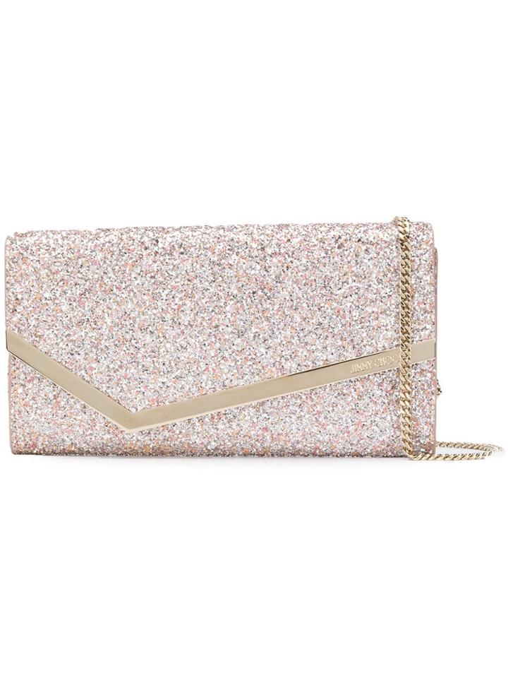 Jimmy Choo Emmie Glitttered Clutch - Pink & Purple