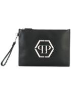 Poyel Clutch - Men - Calf Leather/polyester - One Size, Black, Calf Leather/polyester, Philipp Plein