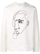 Neil Barrett Embroidered Portrait Sweatshirt - White