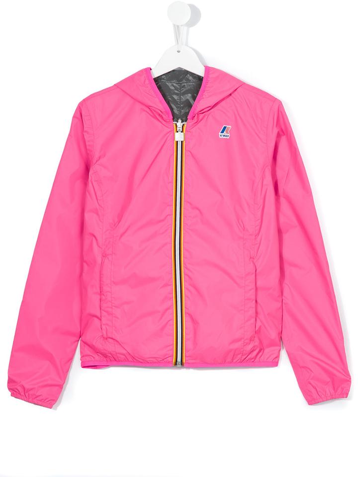 K Way Kids Reversible Wind Breaker Jacket, Girl's, Size: 16 Yrs, Pink/purple