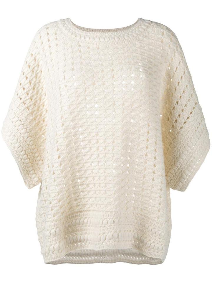 Chloé Perforated Jumper, Women's, Size: Small, Nude/neutrals, Acrylic/wool/alpaca