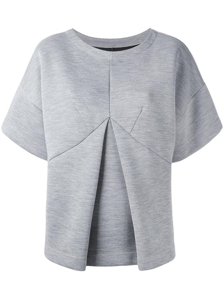 Mm6 Maison Margiela - Flared Sweat Top - Women - Polyamide/polyester - S, Grey, Polyamide/polyester