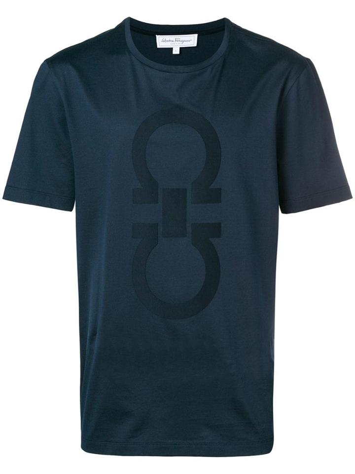 Salvatore Ferragamo Gancini Print T-shirt - Blue