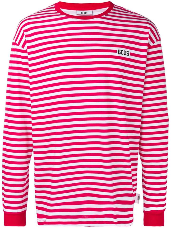 Gcds Striped Sweatshirt - Red