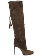 Le Silla Lace-up Stiletto Boots - Brown