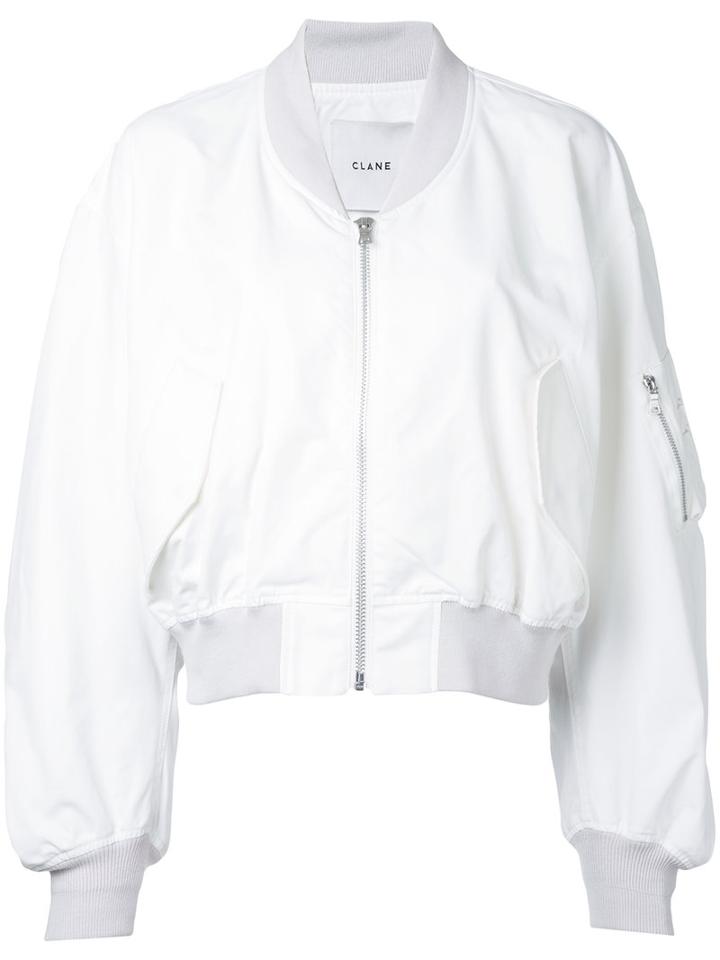Clane - Classic Bomber Jacket - Women - Cotton/polyester - 1, White, Cotton/polyester