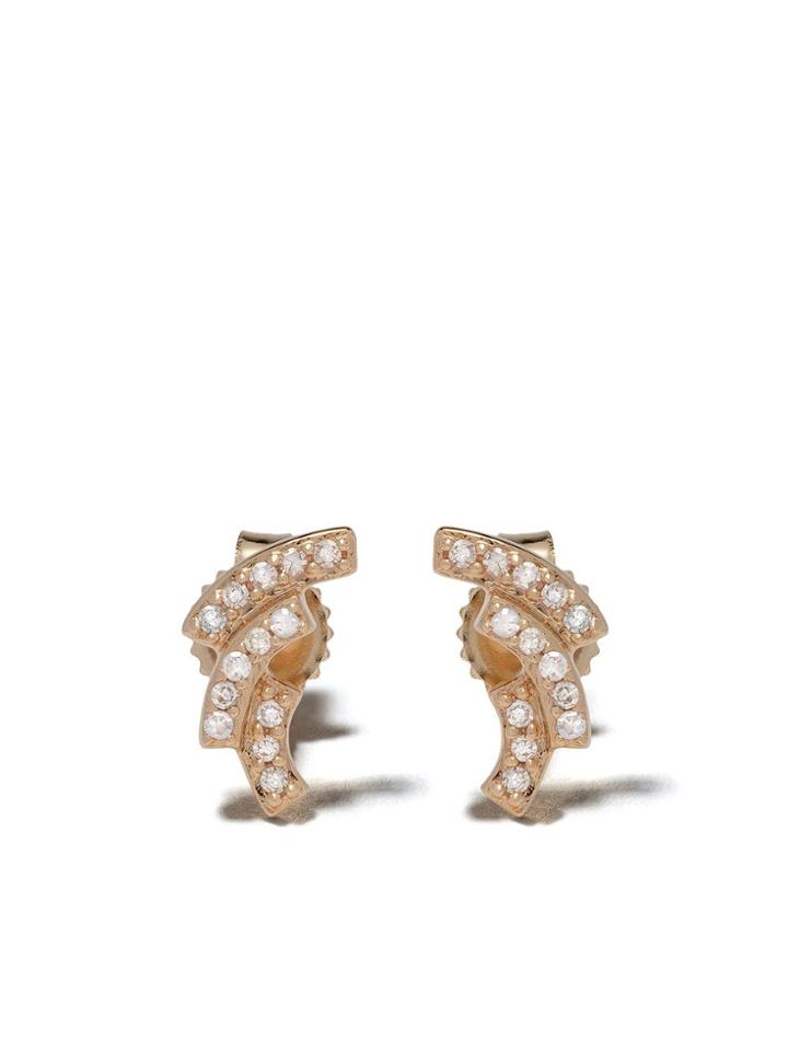 Astley Clarke 14kt Yellow Gold Icon Scala Diamond Stud Earrings