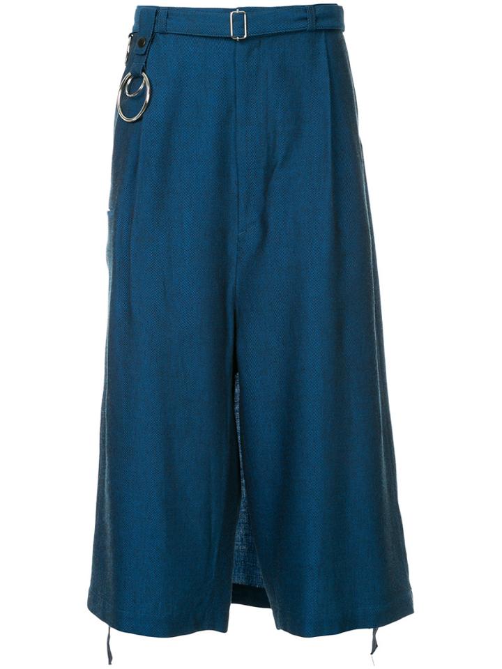 Maison Mihara Yasuhiro Wide Leg Cropped Pants - Blue
