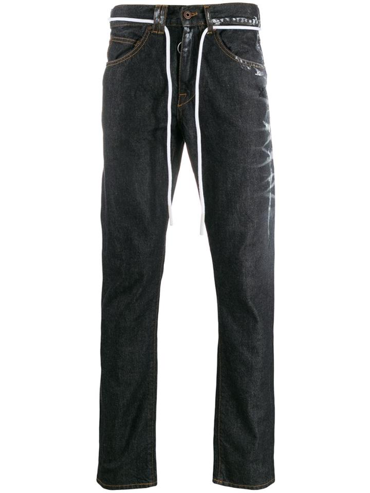 Off-white Paint Splatter Straight-leg Jeans - Black