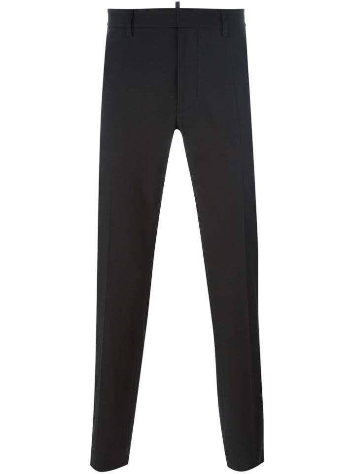 Dsquared2 Straight Fit Trousers, Men's, Size: 48, Black, Cotton/spandex/elastane/virgin Wool