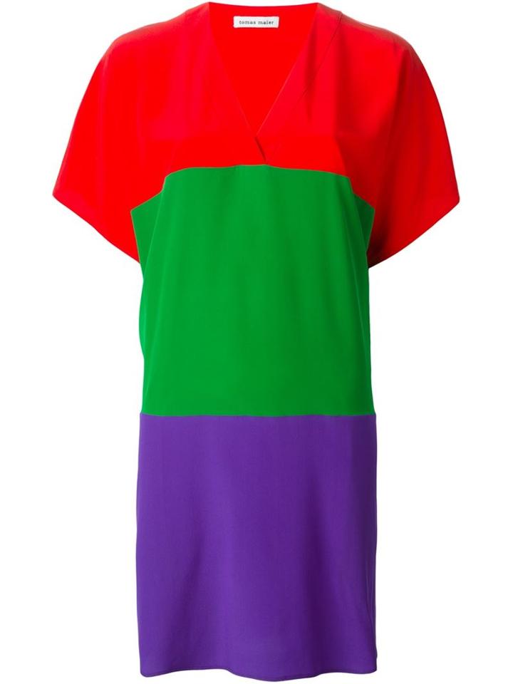Tomas Maier V-neck Shift Dress