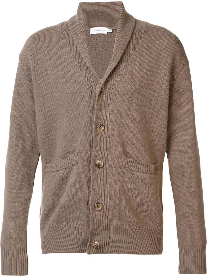Cuisse De Grenouille Classic Cardigan, Men's, Size: Large, Brown, Wool