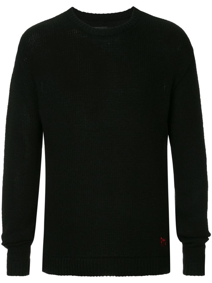 Rta Back Embroidered Sweater - Black