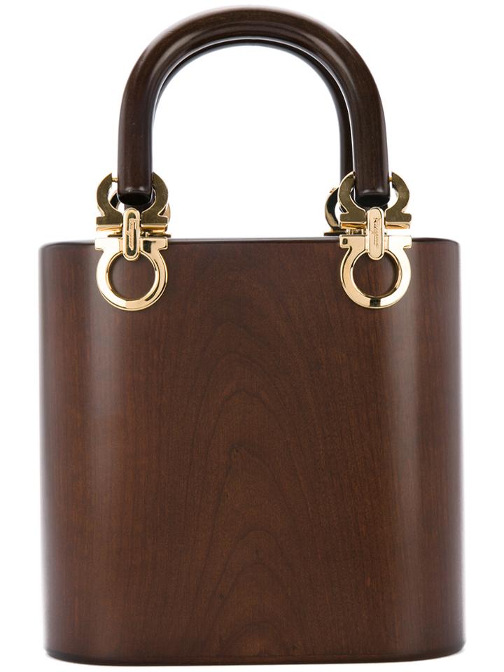 Salvatore Ferragamo Vintage Gancini Tote - Brown