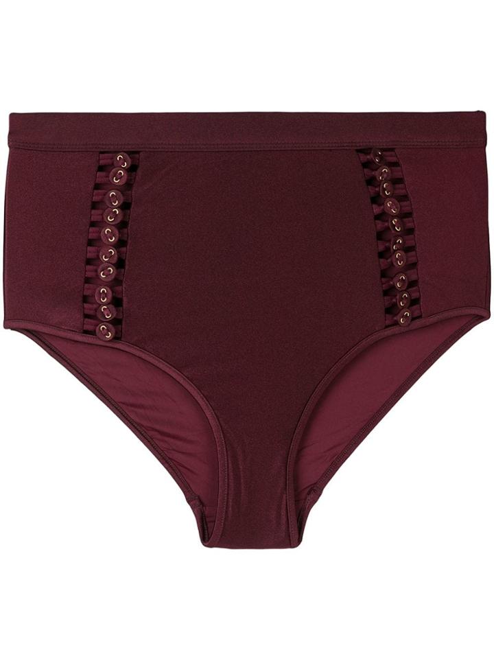 Zimmermann Juniper High-waisted Bikini Bottoms - Red