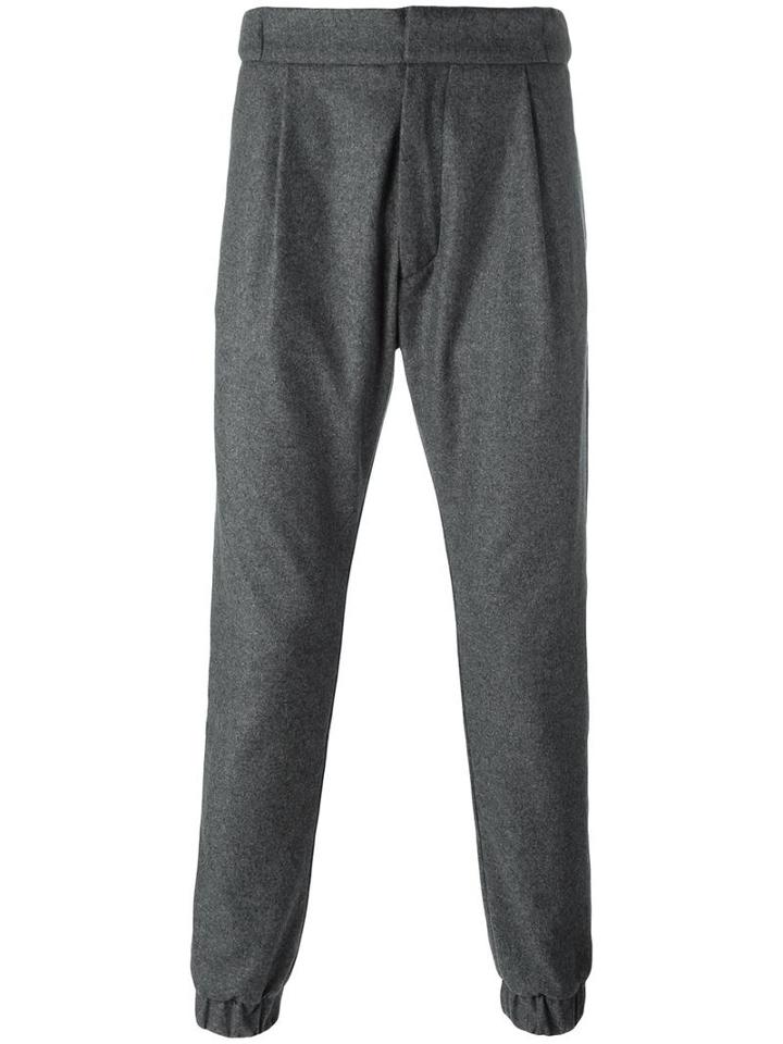 Letasca Buttoned Track Pants, Men's, Size: Large, Grey, Wool