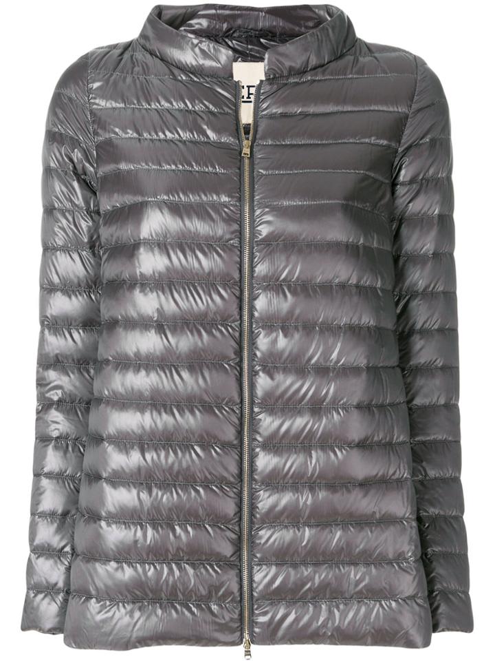Herno Cropped Quilted Jacket - Grey