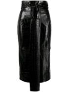 Msgm Croc Pencil Skirt - Black