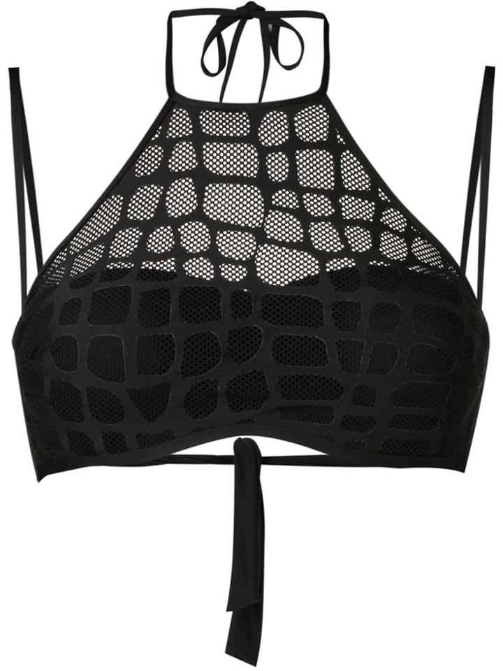 Parah Caged Mesh Bikini Top - Black