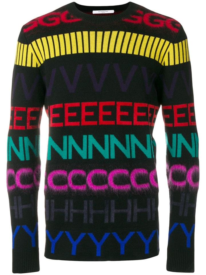 Givenchy Contrast Letter Jumper - Black
