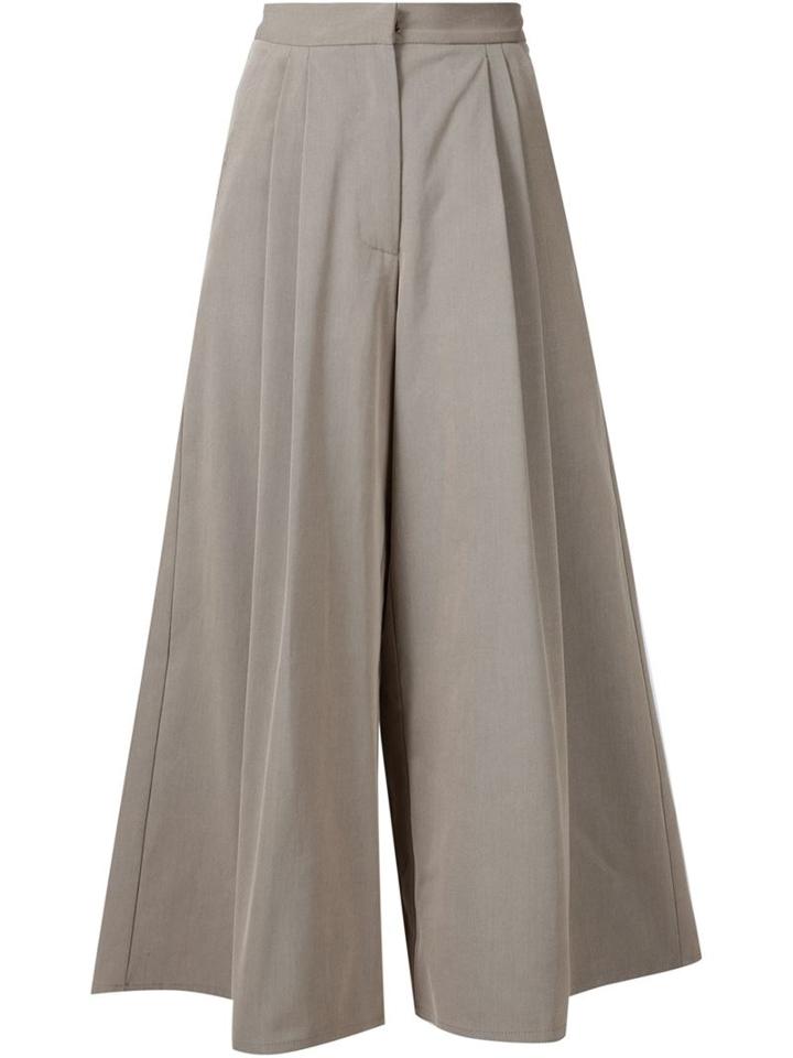 Dusan Wide Leg Cropped Trousers, Women's, Size: 42, Nude/neutrals, Cotton