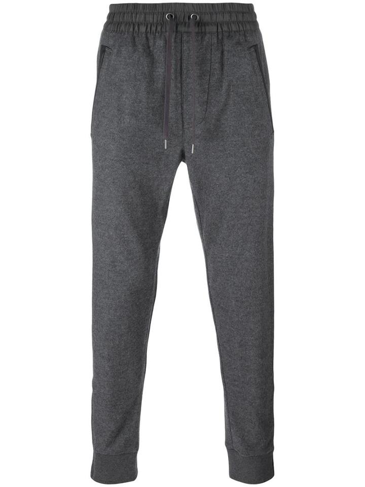 Burberry Drawstring Track Pants, Men's, Size: Medium, Grey, Polyamide/wool