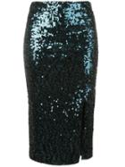 By Malene Birger Sequin Pencil Skirt, Women's, Size: Medium, Blue, Cotton/spandex/elastane/viscose/polyester