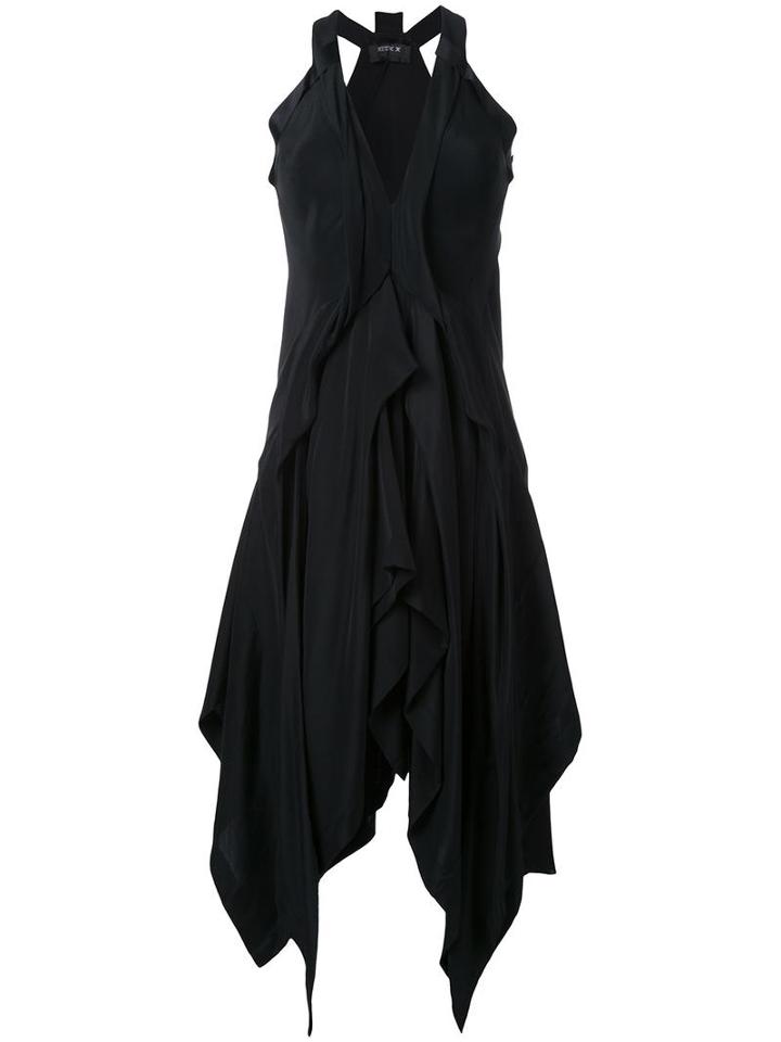 Kitx Draped Dress, Women's, Size: 8, Black, Silk Crepe