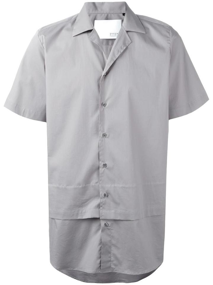 Matthew Miller Layered Short Sleeve Shirt, Men's, Size: Medium, Grey, Cotton/spandex/elastane