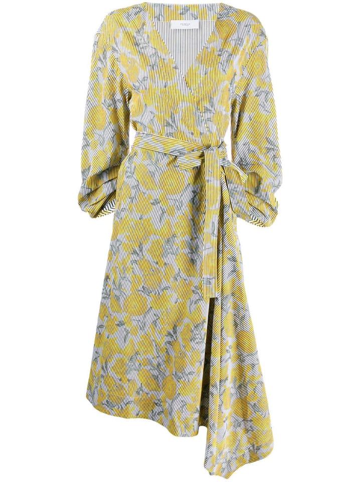 Pringle Of Scotland Floral Wrap Dress - Yellow