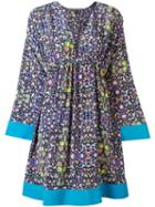 Floral Print Dress - Women - Silk - 40, Blue, Silk, Miahatami