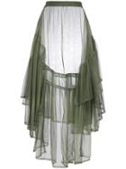 Barbara Bologna Ruffled Tulle Skirt - Green