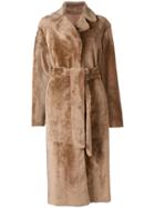 Drome Long Belted Coat - Nude & Neutrals
