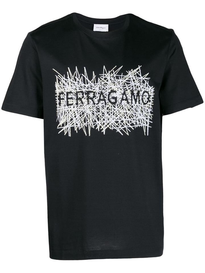 Salvatore Ferragamo Contrast Logo T-shirt - Blue