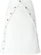 J.w.anderson Popper Detail A-line Skirt, Women's, Size: 10, White, Cotton/nylon