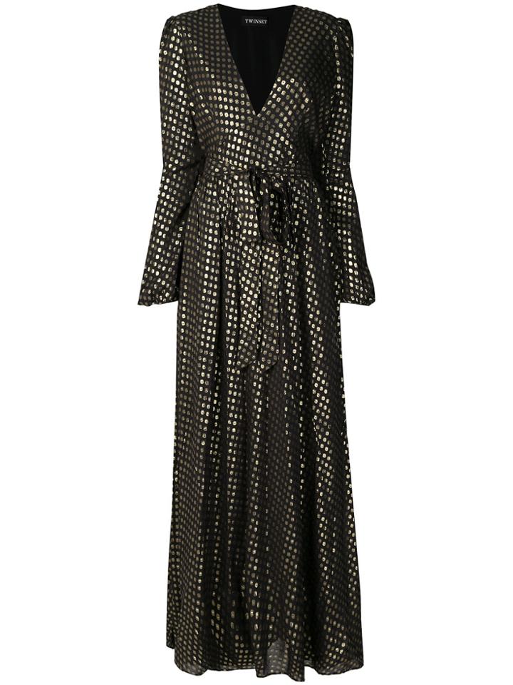 Twin-set Dotted Maxi Dress - Blue