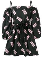 Pinko Printed Cold-shoulder Blouse - Black