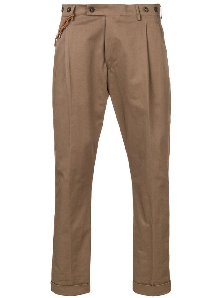 Berwich Cord-detail Slim-fit Trousers - Green