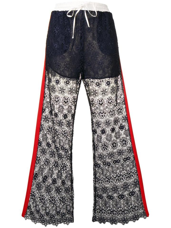 Pinko Lace-layered Culottes - Blue