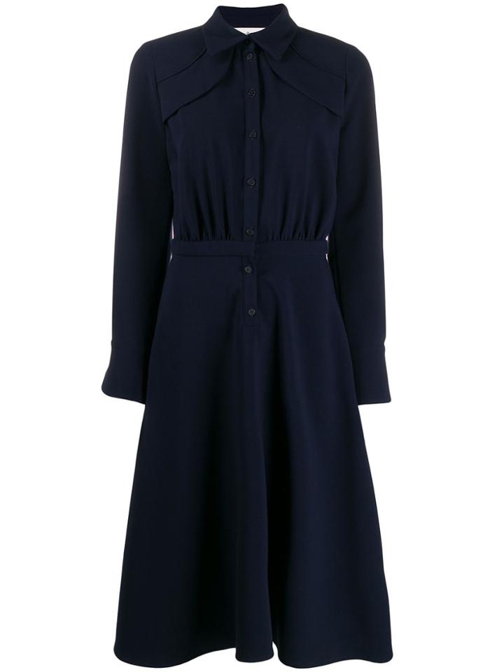 Ba & Sh Long-sleeve Shirt Dress - Blue