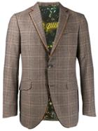 Etro Cashmere Plaid Fitted Blazer - Brown