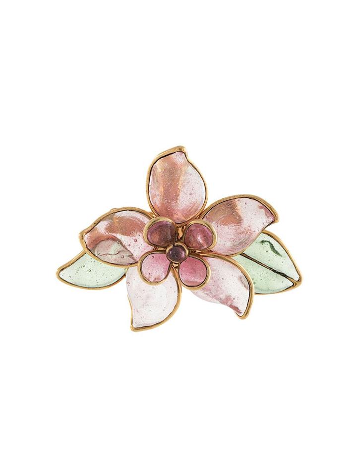 Chanel Pre-owned 1999 Flower Motif Brooch - Gold