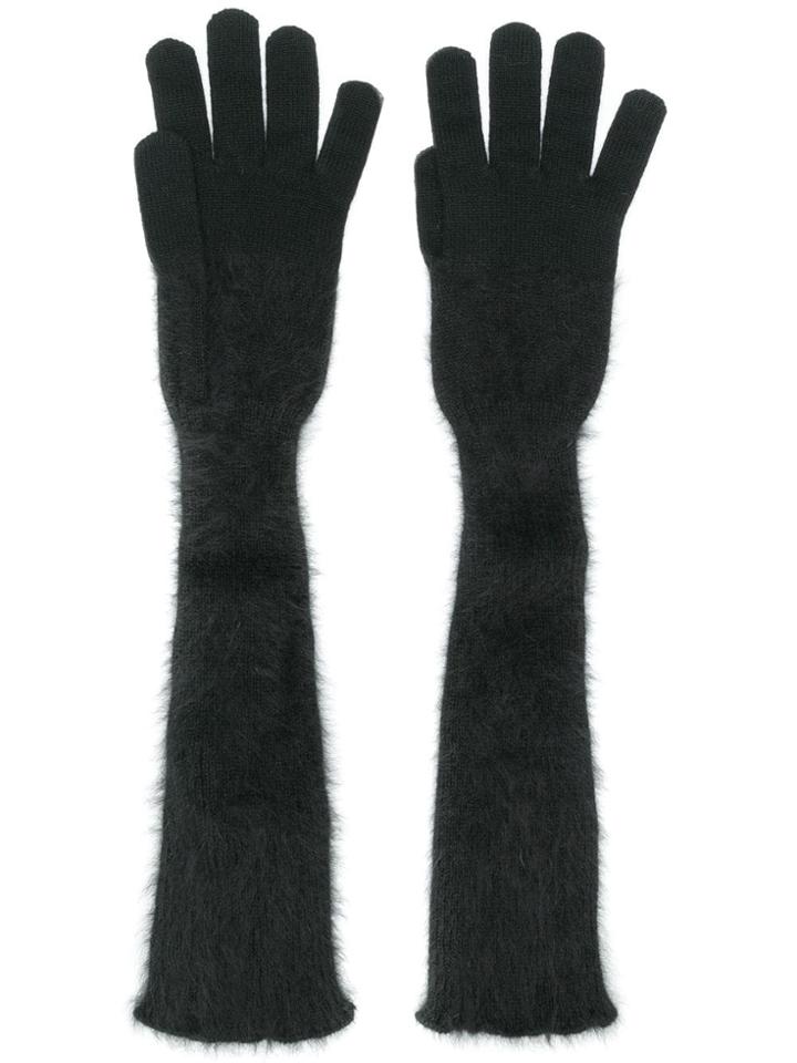 Cruciani Long Knitted Gloves - Black