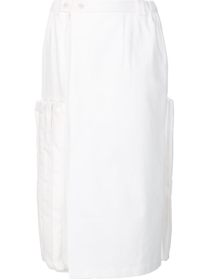 Julien David Straight Skirt, Women's, Size: Medium, White, Silk/cotton/polyurethane