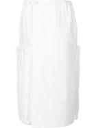 Julien David Straight Skirt, Women's, Size: Medium, White, Silk/cotton/polyurethane