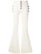 Andrea Bogosian Pocket Flared Trousers - White