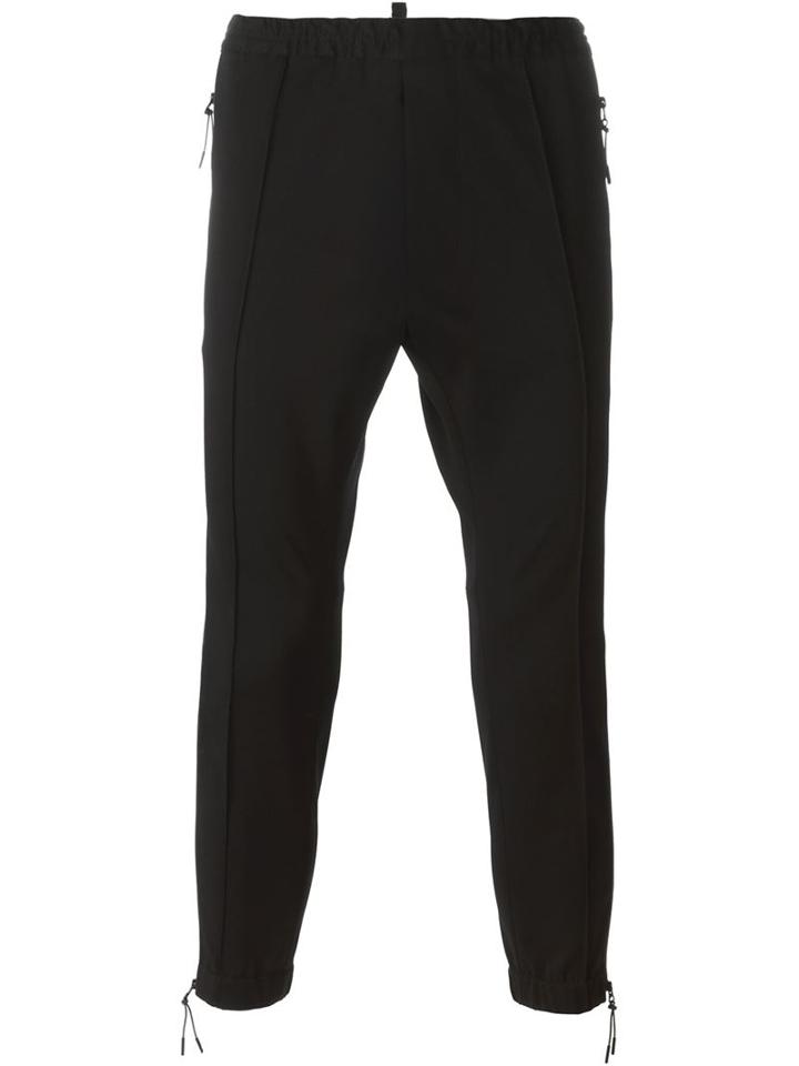 Dsquared2 Tapered Trousers, Men's, Size: 52, Black, Cotton/polyurethane/spandex/elastane/virgin Wool