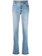 Re/done - Distressed Hem Flared Jeans - Women - Cotton - 27, Blue, Cotton