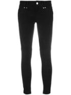 Plein Sud Slim-fit Trousers, Women's, Size: 40, Black, Leather/polyester